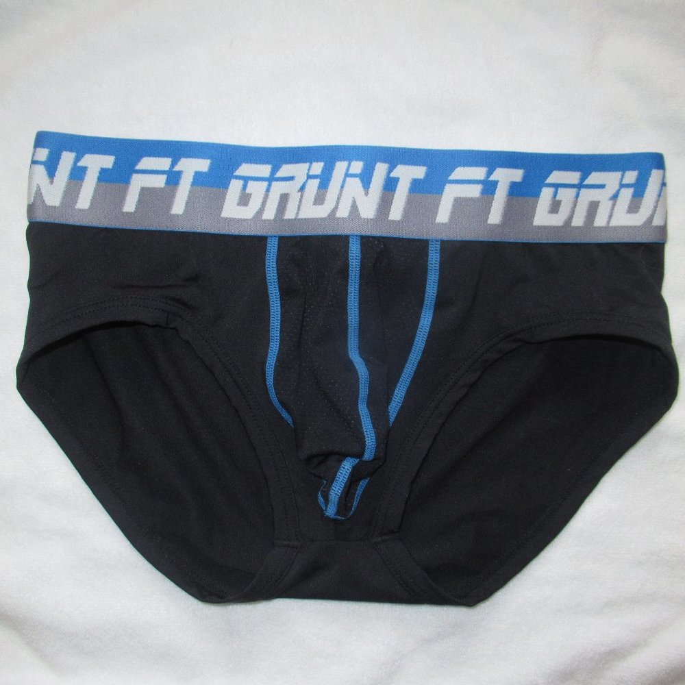 New Fort Grunt Black Briefs with Blue Trim. Size M